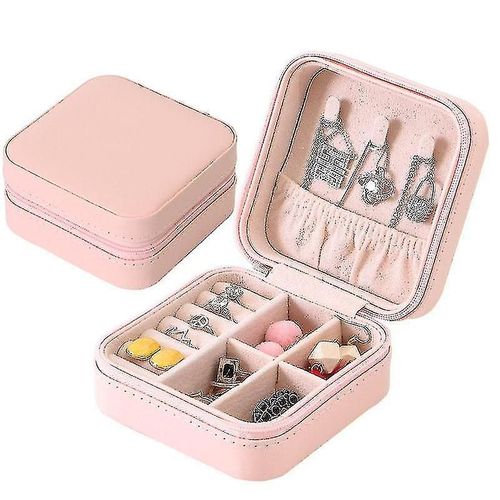 Organisateur De Bijoux En Cuir Voyage Bijoux Vitrine De Rangement Portable Boucle D'oreille Collier Boîte De Rangement Orange
