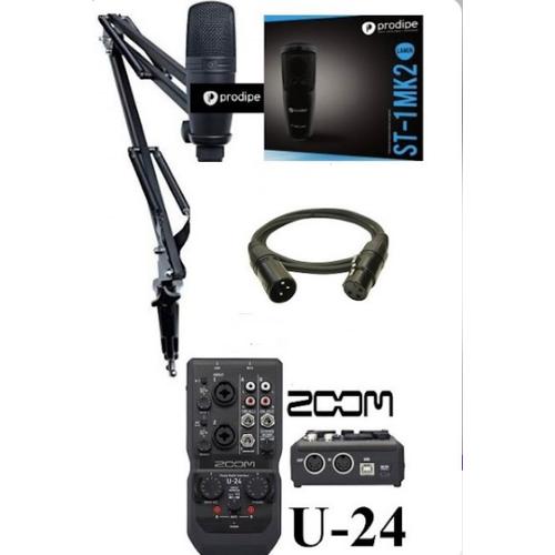 MICRO PRODIPE ST-IMK2 + ALIMENTATION USB/MIDI ZOOM U-24 + BRAS DE TABLE + CABLE XLR