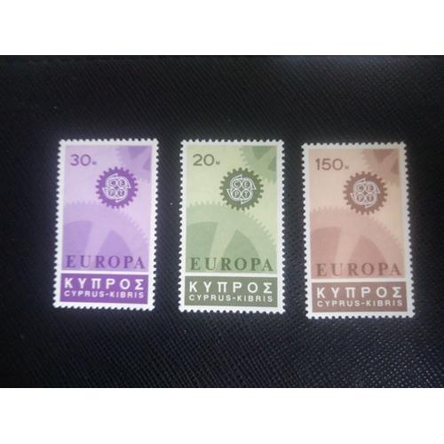 Timbre Chypre Yt 284 A 286 Séries:C.E.P.T.- Roues Dentées 1967 ( 031107