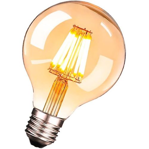 ERSHI-Lot de 1 Ampoule Edison Vintage, E27 6W LED Filament Globe G95,600 LM,Blanc Chaud 2700K,Verre Ambré,Non Dimmable Ancienne Am[2618]