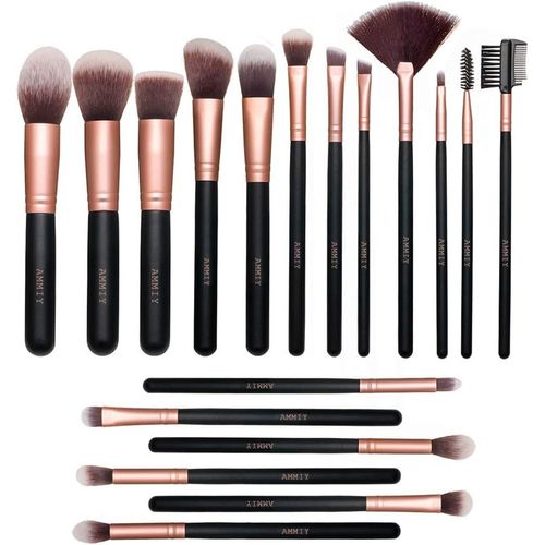 Ershi-18 Pcs Set Pinceaux Maquillage Rose Doré Synthétiques Haut De Gamme Pour Fond De Teint Mélange Poudre Pour Le Visage Blush C[3] 