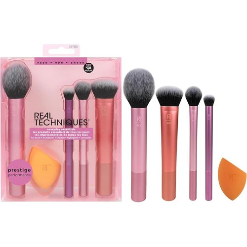 Ershi-Real Techniques Ensemble De 5 Pièces Everyday Essentials +, Pinceaux À Maquillage Et Éponge À Maquillage, Pour Fond De Teint[9] 