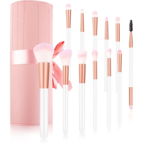 ERSHI-12PCS Pinceaux Maquillages Rose Professionnel Synthétiques Haut avec Sac De Rangement, Trousse Pinceaux Maquillage pour Fon[69]