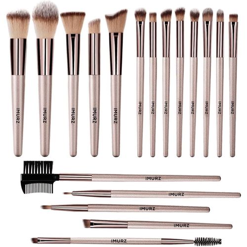 Ershi-18pcs Pinceau Maquillage,Set Pinceaux Maquillages Professionnel Pour Fond De Teint, Mélange De Poudre, Fard À Joues,Contour [12] 