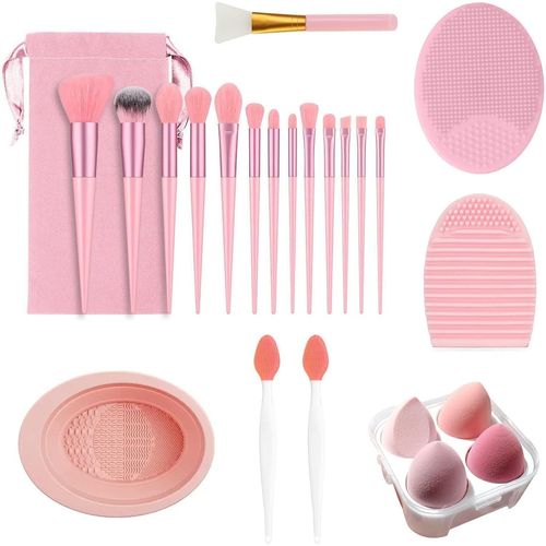 Ershi-24 Pcs Set Pinceaux Maquillages, Rose Pinceaux De Maquillage, Professionnel Makeup Brushes Kit Pour Fond De Teint, Poudre, F[98] 