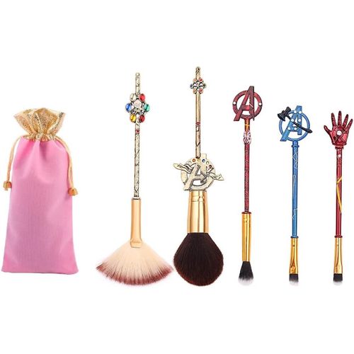 Ershi-Lot De 5 Pinceaux De Maquillage Classiques Pour Le Visage-Pour Fond De Teint,Poudre,Fard À Paupières-Pour Débutants Et Maqui[319] 