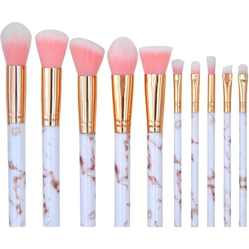 Ershi-Lot De 10 Pinceaux De Maquillage Synthétiques Kabuki Pour Fard À Paupières, Fond De Teint, Poudre, Fard À Joues, Anti-Cernes[1026] 