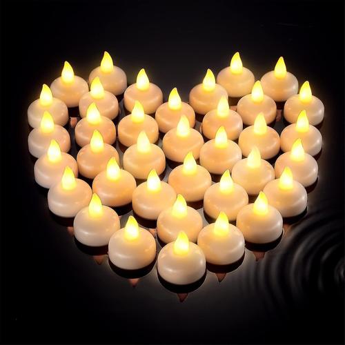 12 pièces bougies flottantes sans flamme Halloween bougies chauffe-plat sans flamme étanches bougies flottantes activées par l'eau clignotantes alimentées par batterie