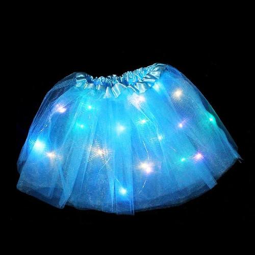 Costume LED pour enfants, jupes de scène pour filles, ailes d'ange brillantes, jupe papillon Yanp Snen, costume Klar, 2-8 ans, pâques, saint-valentin, jupe bleue Gn pour filles de 2 à 8 ans