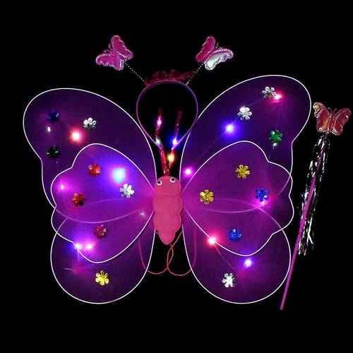 Costume LED pour enfants, jupes de scène pour filles, ailes d'ange brillantes, jupe papillon clignotante, costume Klar 2-8 ans, pâques, saint-valentin, aile rose Gn pour filles de 2 à 8 ans