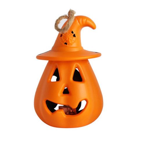 Halloween Jack-o-lanterne Résine Non toxique Pvc avec batterie alimentée pour fête costumée d'Halloween Orange