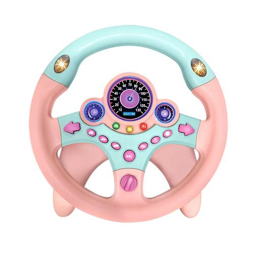 Jouet Voiture Roue Enfants Bébé Jouets Interactifs Enfants Volant Avec Lumière Son Simulation Conduite Voiture Jouet Éducation Jouet Cadeau Rose