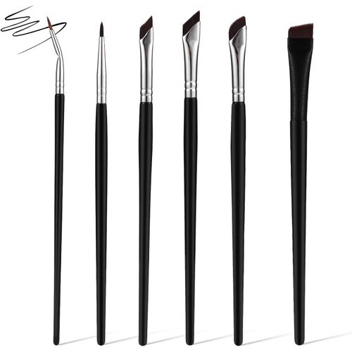 Ershi-6pcs Pinceau Eyeliner Faucille, Précision Pinceau De Maquillage Yeux Kit De Pinceaux Yeux Pinceau Fin Ultra Plat Pour Le Maq[554] 