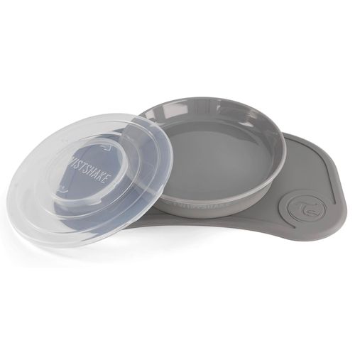 Plateau Click Mat Mini Avec Assiette Gris De Twistshake