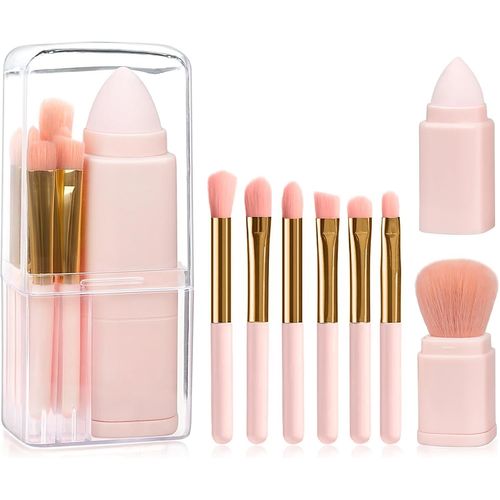 Ershi-Lot De Pinceaux De Maquillages, 8 En 1 Portables Mini Makeup Brushes Pour Visage Poudre Blush Yeux, Petits Set De Pinceaux D[272] 