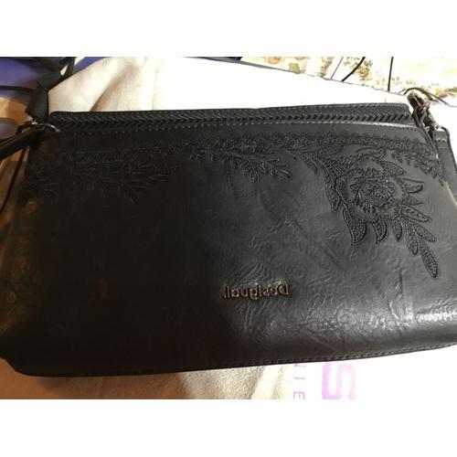 Sac noir bandoulière style pochette desigual