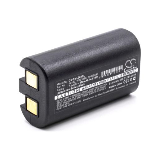 vhbw Batterie compatible avec Rhino 5200 imprimante, scanner, imprimante d'étiquettes (650mAh, 7,4V, Li-ion)