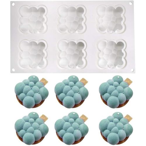 Ershi-Moule À Gâteau En Silicone, Moules 3d Pour Glace Chocolat Pâtisserie Dessert, 6 Trous Forme De Cloud[1091]