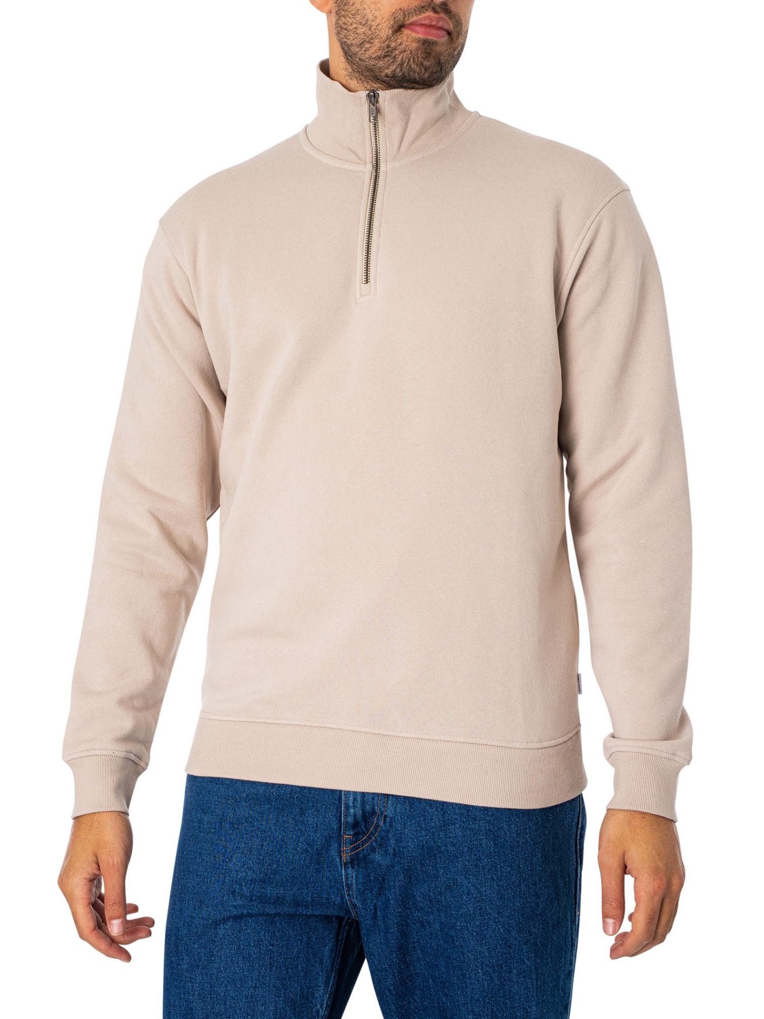 Jack & Jones Sweatshirt À Demi-Zip Bradley, Beige