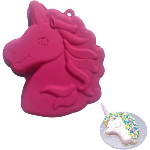Ershi-Moules En Silicone Licorne Moulle Silicone Licorne Moules À Gâteaux 3d Moules À Pâtisserie Moule De Cuisson Chocolats Maison[799]