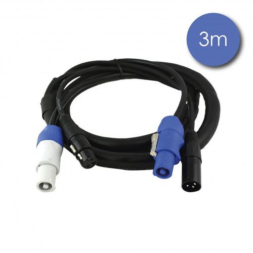 Power Acoustics Cab 2198 - Câble 3m - Powercon Mâle - Powercon Femelle