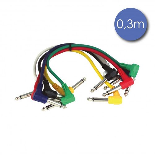Power Acoustics Cab 2053 - Câble 0,3m - JACK COUDE MONO Mâle - JACK COUDE MONO Mâle
