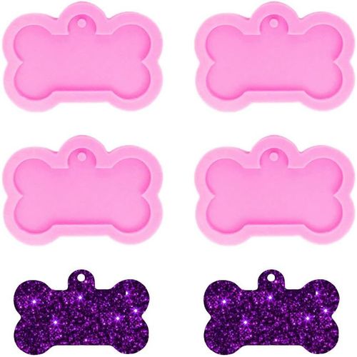 Ershi-Lot De 4 Médailles En Silicone Avec Trous Pour Pendentifs En Résine Pour Loisirs Créatifs, Bijoux Et Travaux Manuels (Grand)[3221]