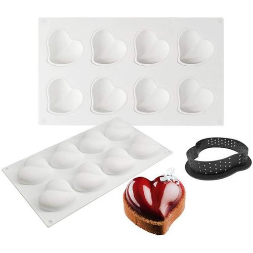 Ershi-Moule À Gâteau En Silicone, Moules 3d Pour Glace Chocolat Pâtisserie Dessert, Outil Croustillant En Forme De Coeur En Plasti[4989]