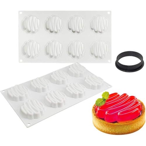 Ershi-Moule À Gateau En Silicone, Moules 3d Pour Glace Chocolat Pâtisserie Dessert, Outil Croustillant Rond En Plastique, 8 Trous [4988]