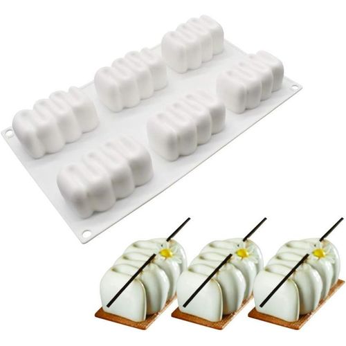 Ershi-Moule À Gateau En Silicone, Moules 3d Pour Glace Chocolat Pâtisserie Dessert, 6 Trous Petites Chenilles[3640]