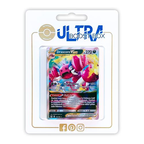 Drascore Vstar 119 196 Full Art - Ultraboost X Epée Et Bouclier 11 Origine Perdue - Coffret De 10 Cartes Pokémon Françaises