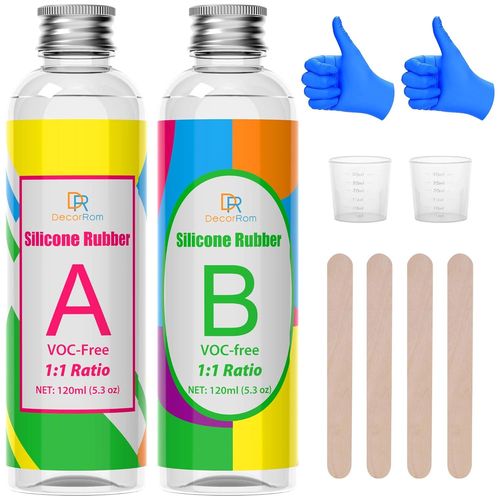 Ershi-Silicone Liquide - Caoutchouc De Silicone Souple Pour Fabrication De Moules En Silicone - 240ml Mélange Au Ratio Facile 1:1 [5039]