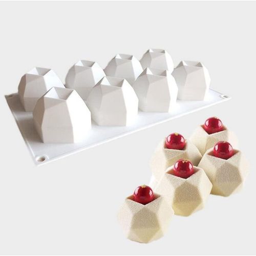 Ershi-Moule À Gateau En Silicone, Moules 3d Pour Glace Chocolat Pâtisserie Dessert, 8 Trous Forme De Multilatéraux Boules Magiques[3639]