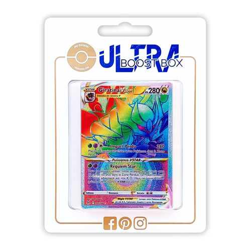 Giratina Vstar 201 196 Arc En Ciel Secr Te - Ultraboost X Epée Et Bouclier 11 Origine Perdue - Coffret De 10 Cartes Pokémon Françaises