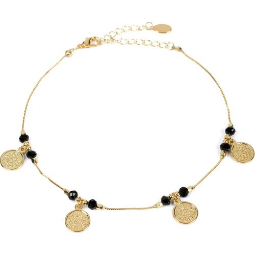 Kal-Bracelet De Cheville Pour Femme Avec Pendentifs En Forme De Pièce De Monnaie Et Perles, Chaîne À Maillons, Fermoir Mousqueton