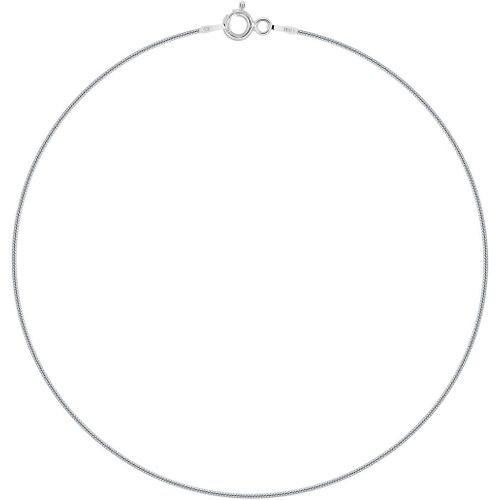 Kal-- Chaîne De Cheville Argent 925/1000 Rhodié Maille Serpent 1 Mm