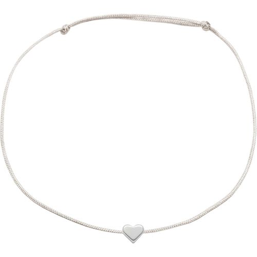 Kal-Bracelet De Cheville En Macramé Avec C?ur Argenté - Taille Réglable - Pochette À Bijoux Incluse