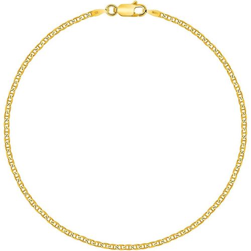 Kal-- Chaine De Cheville Maille Marine Argent 925/1000 Plaqué Or Jaune 18 Carats Largeur 2.4 Mm