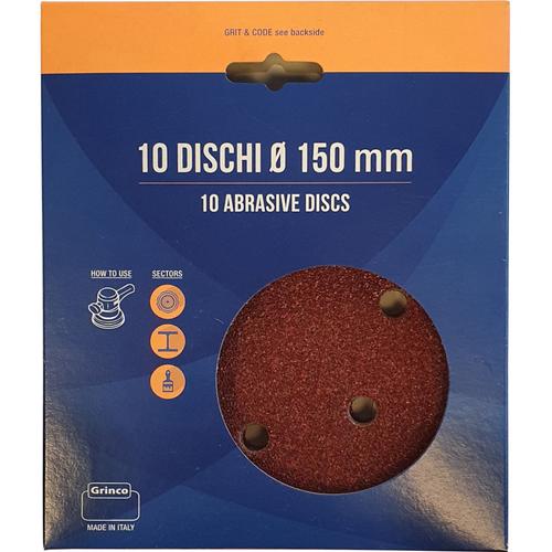 1 X DISQUES ABRAS VELCRO 6 TROUS 150 MM.GR. 40 FC