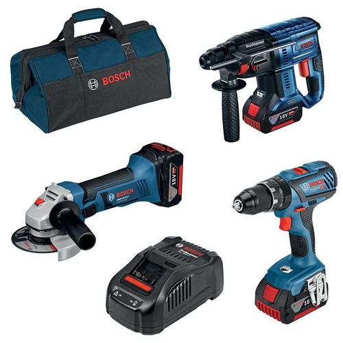 BOSCH-B SUPERKIT 18V perceuse + meuleuse + perforateur