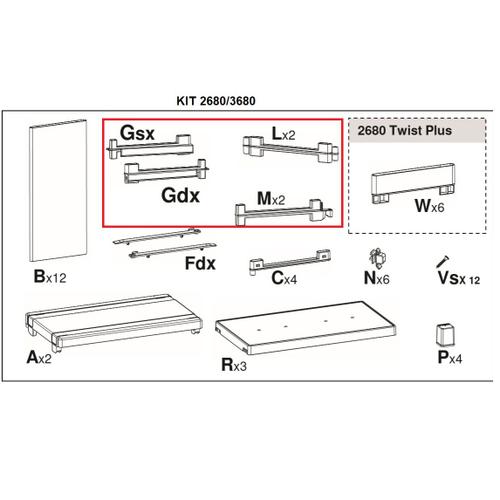 0 X KIT DE MONTAGE ZZ 2680/3680 POUR GARDE-ROBE TERRY