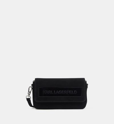 Karl Lagerfeld - Mini sac besace crossbody cuir suédé  - Noir