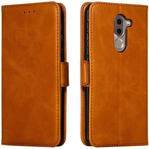 Étui Pour Honor 6x/Huawei Gr5 2017 5.5 Pouces Pu Cuir Couverture Magnétique Portefeuille Protection Housse Stent Fonction Flip Cuir Pour Honor 6x/Huawei Gr5 2017 Jaune