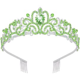 Kal-Diadème De Mariage En Strass Avec Peigne Pour Mariée, Mariage, Princesse, Reine, Couronne, Fête D'anniversaire, Couronne Argentée, Filles Et Femmes, Carnaval, Fête, Vacances, Célébration Pour Adu