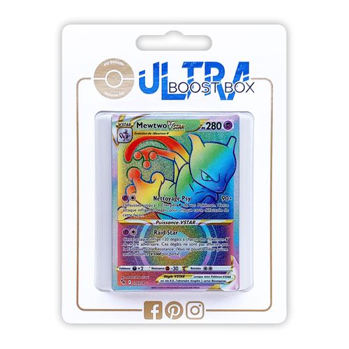 Mewtwo Vstar 79 78 Arc En Ciel Secr Te - Ultraboost X Epée Et Bouclier 10 5 Pokémon Go - Coffret De 10 Cartes Pokémon Françaises