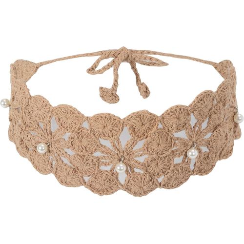 Kal-Bandeau Floral Fait À La Main En Crochet Pour Femme (Kaki Uni)