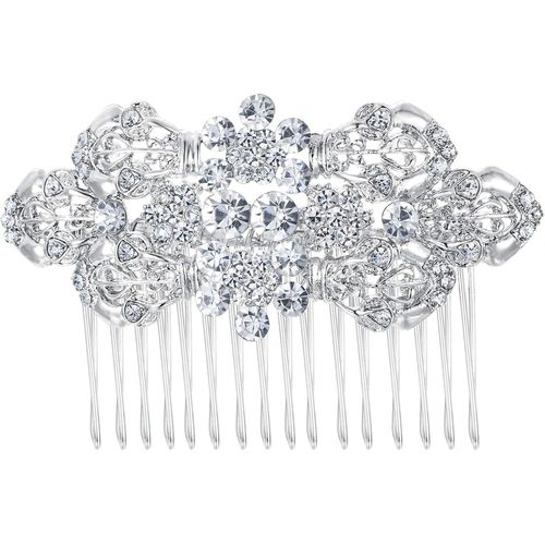 Kal-® Femme Peigne Mariage Bijoux Cheveux Accessoir Marié Soirée Cristal Autrichien Strass Parure Vintage Forme De Couronne Impériale