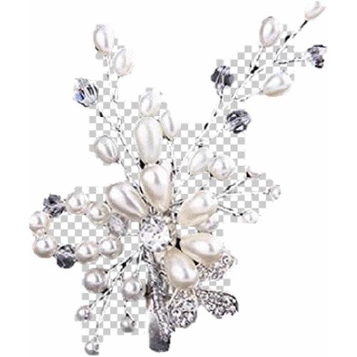 Kal-Fashion Jewery Bijou De Cheveux Pour Femme - En Argent - Avec Perles Et Cristaux