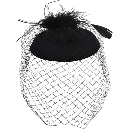 Kal-Chapeau Bibi Noir Avec Fleur Et Dentelle Pour Femme Élégant Bandeau Idéal Pour Les Mariages, Les Fêtes De Thé, Noir