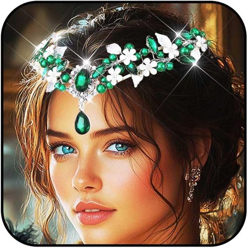 Kal-Couronne En Cristal Pour Femme - Argent Perle - Diadème De Mariée - Bijou De Cheveux Avec Fleur - Accessoire De Cheveux Pour Bal De Fin D'année, Concours De Beauté, Anniversaire